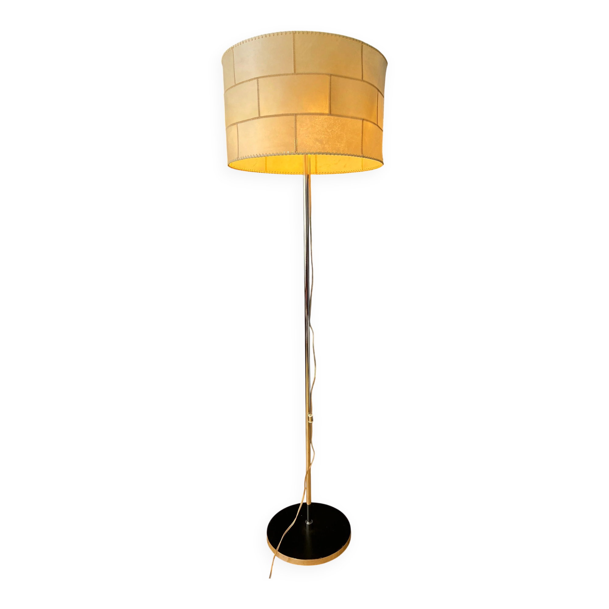 Mid Century Staff Leuchten floor lamp in leather
