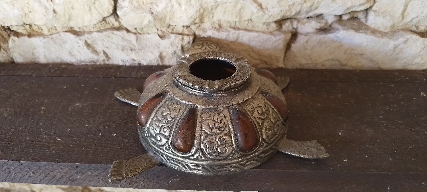Vintage Turtle Metal Ashtray
