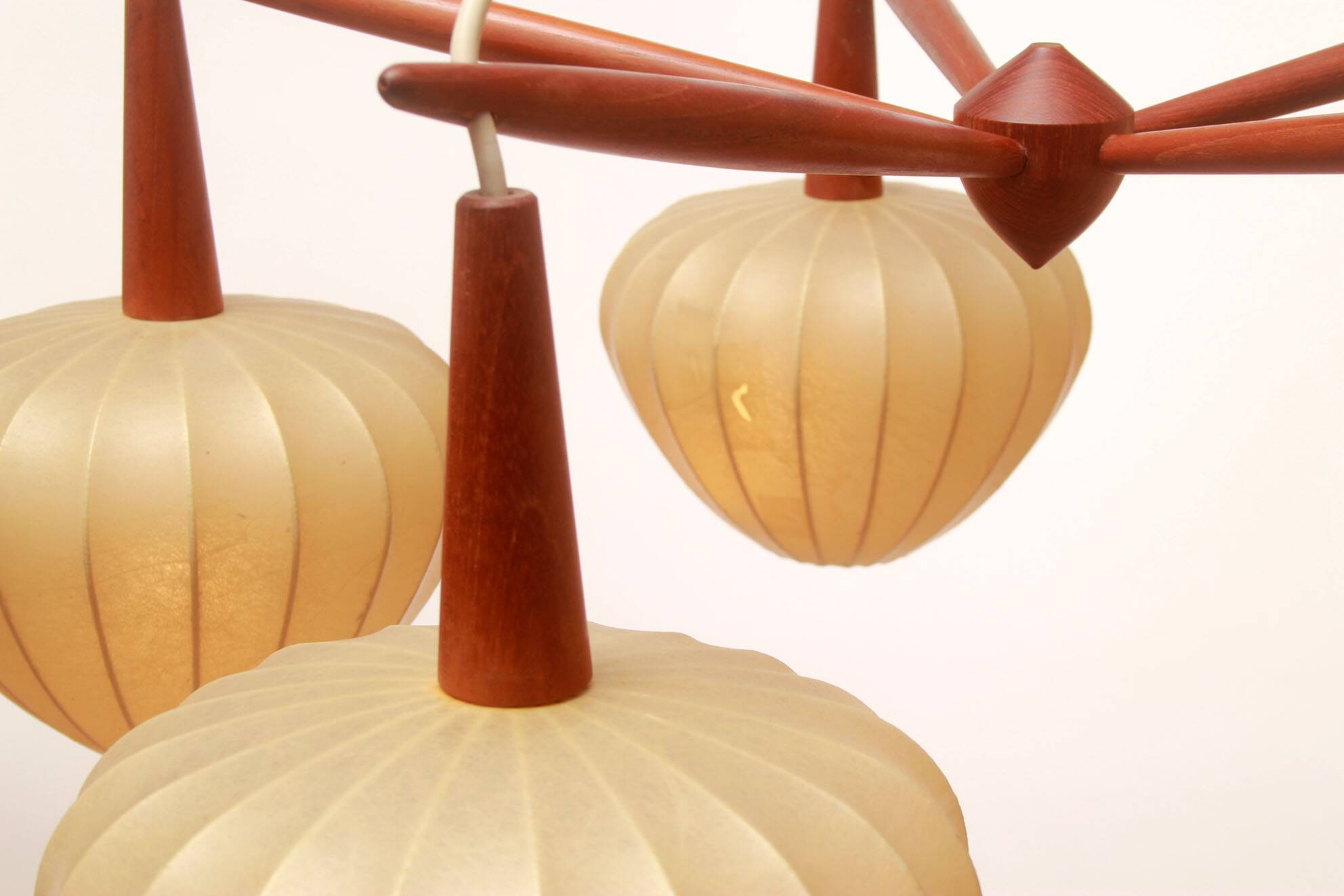 1960s scandinavian ceiling lamp in teak