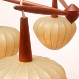 1960s scandinavian ceiling lamp in teak