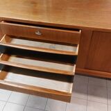 Enfilade scandinave vintage en teck avec portes à rideau
