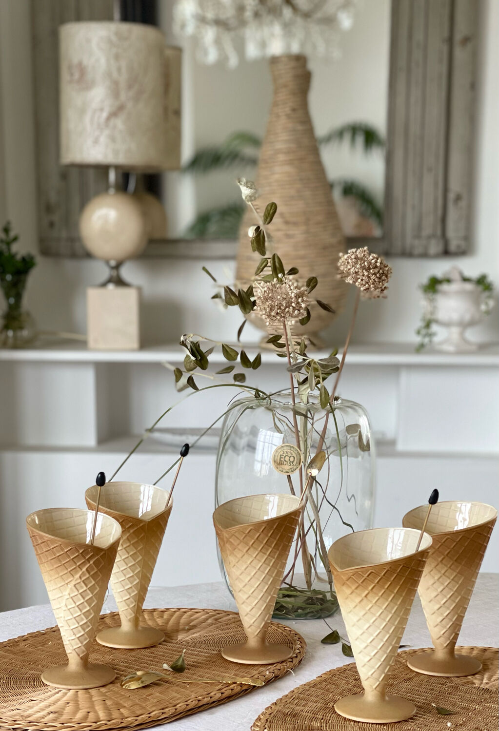 Set of 5 ice cream cups Italy 1960