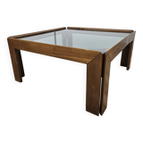1960s coffee table by Afra and Tobia Scarpa for Cassina with smoked glass