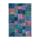 Hand-knotted anatolian 202 cm x 300 cm blue patchwork rug