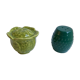 Duo de salière et poivrier en barbotine chou années 50
