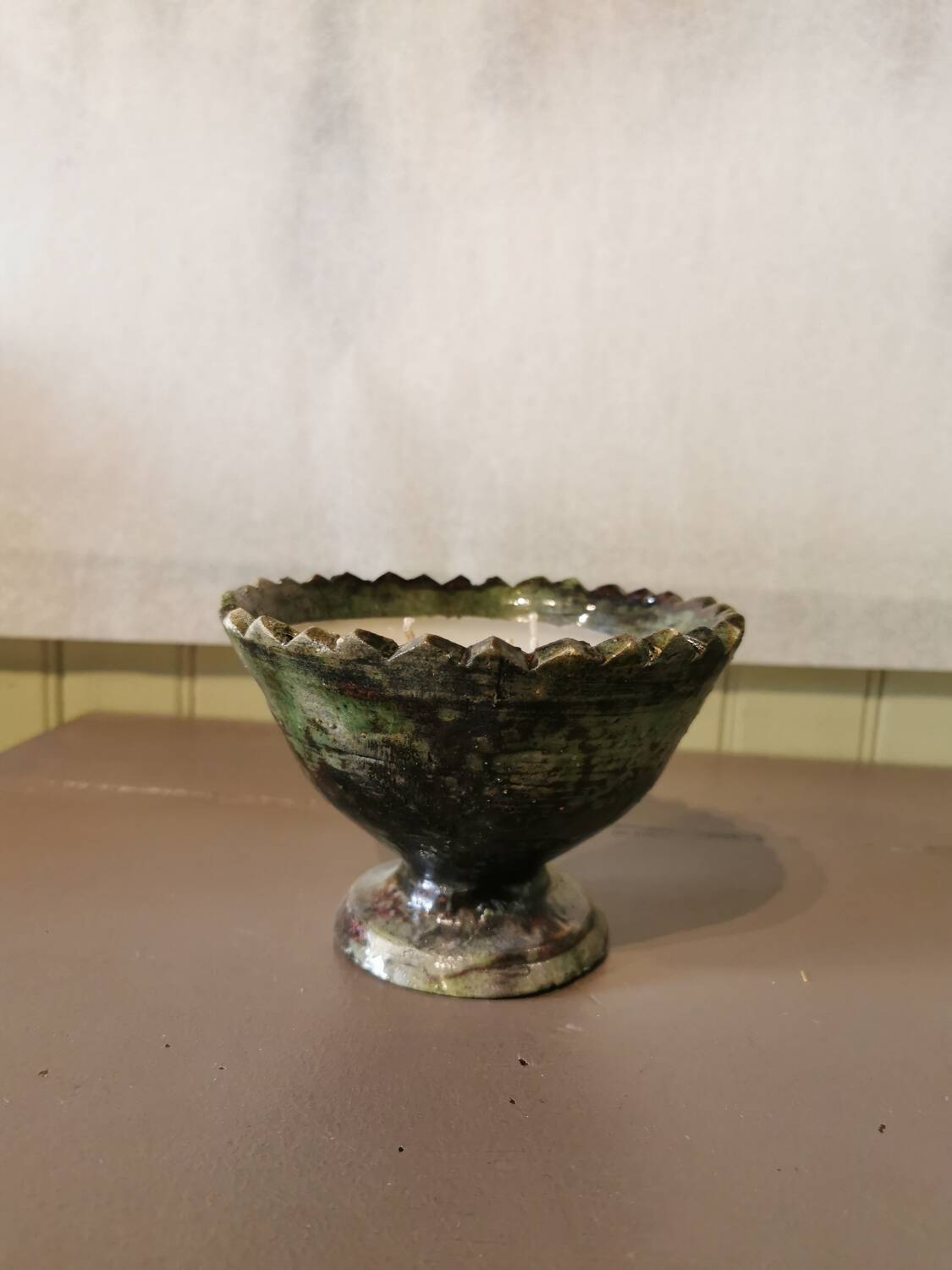 Candle in Tamegroute bowl. Amber