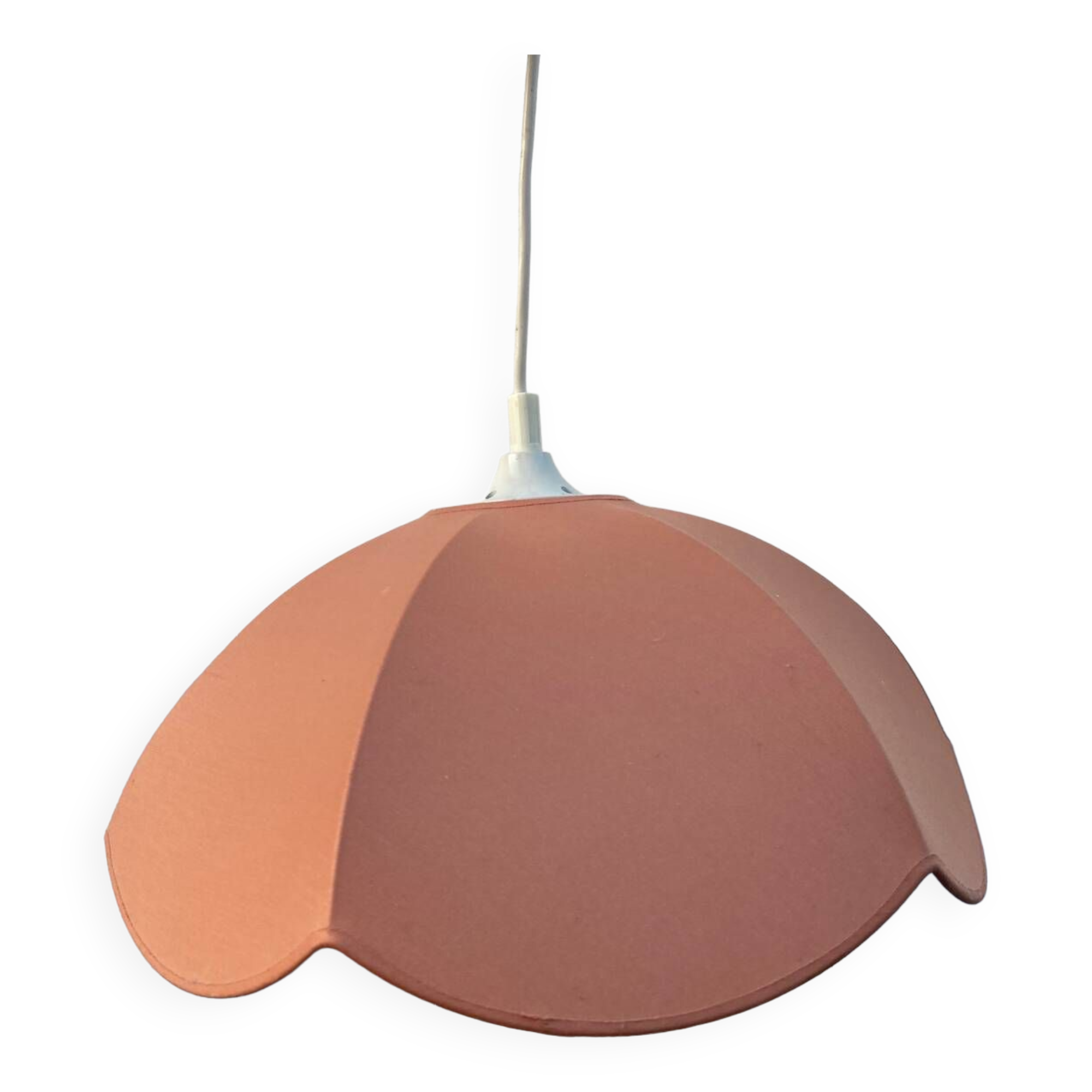 Vintage taupe fabric pendant light