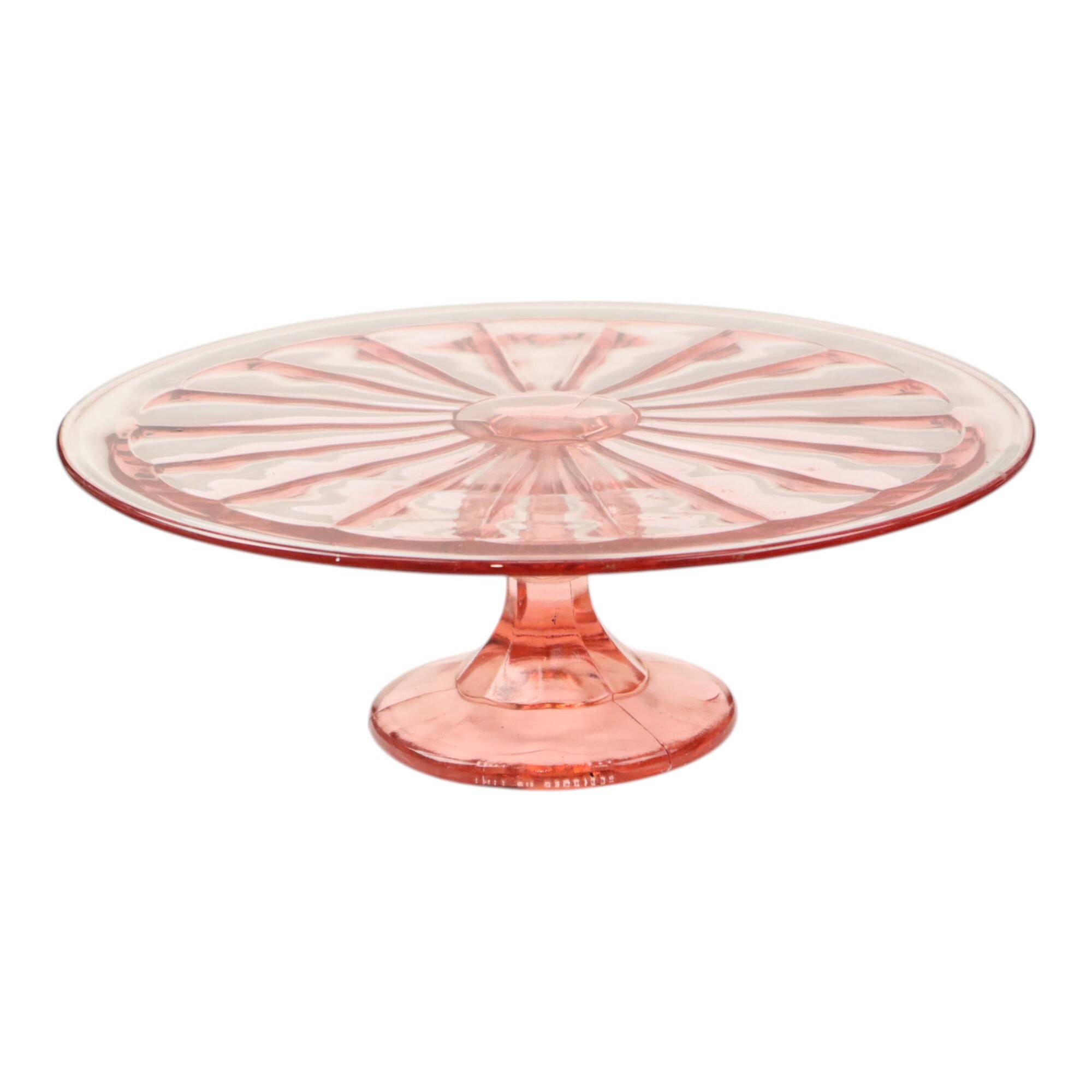 Pink Rosaline Art Deco Cake Stand Pastry Dish Scailmont
