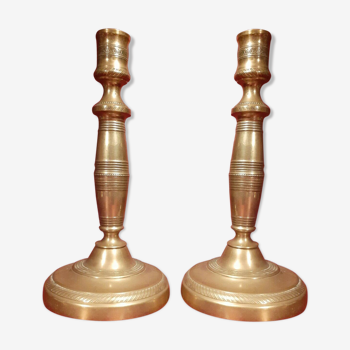 2 Copper candlesticks 25.5 cm late 19th century