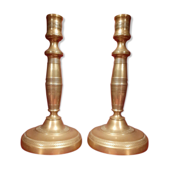 2 Copper candlesticks 25.5 cm late 19th century