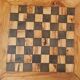 Natural olive wood edge, rustic chessboard