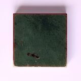 ​Italian ashtray in green and red onyx - 15 cm x 15 cm