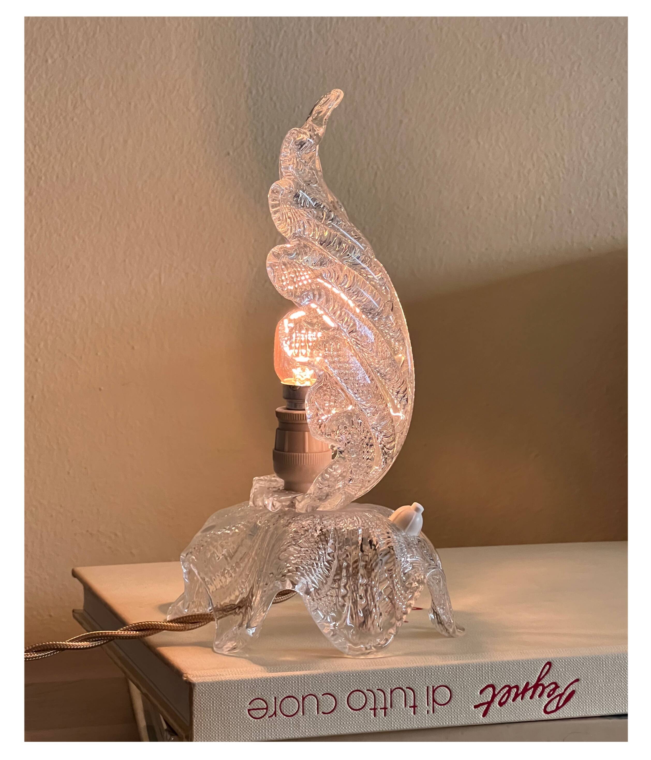 Lampe en verre de Murano en forme de feuille