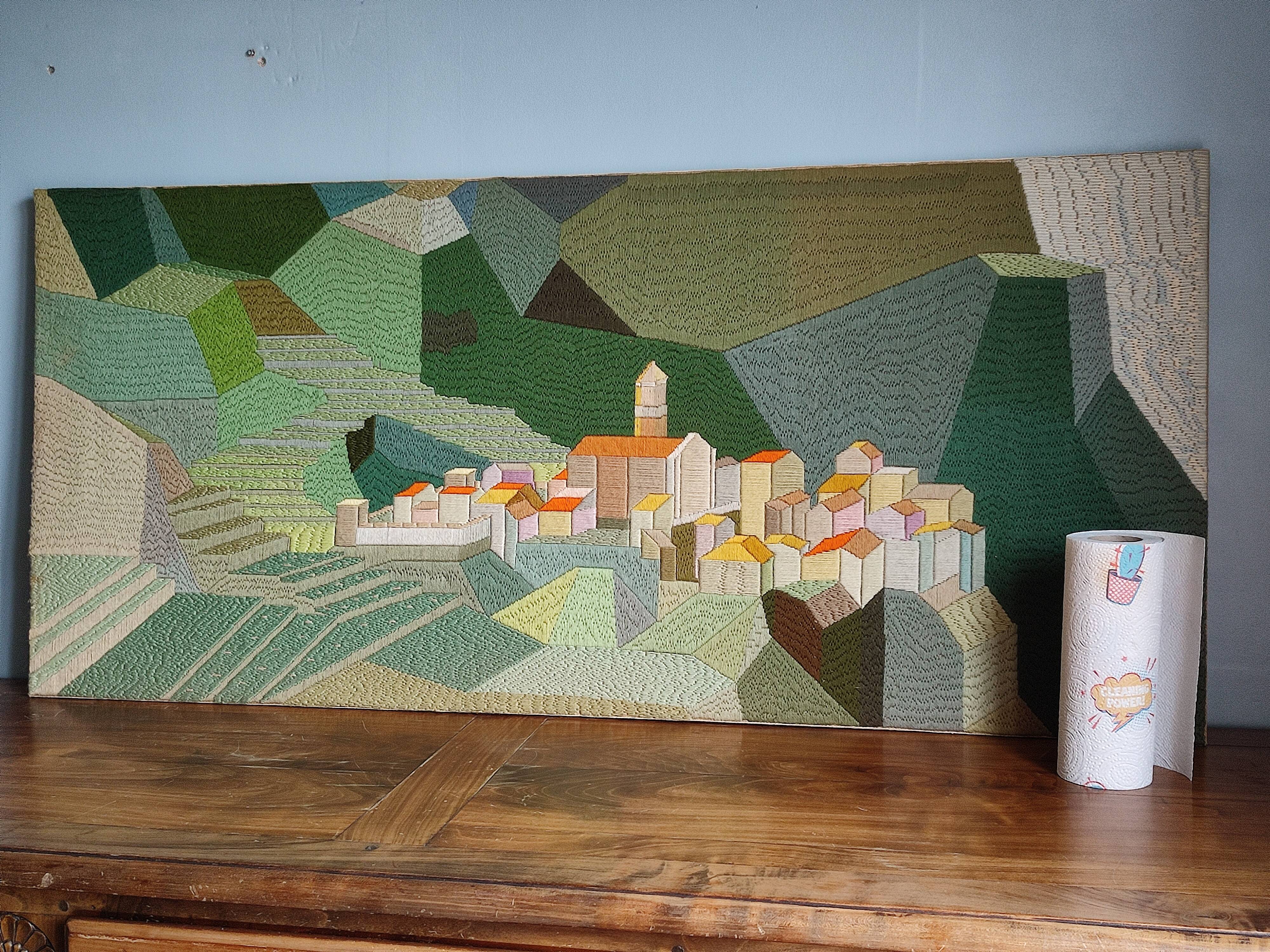 Large format handmade wall tapestry vintage