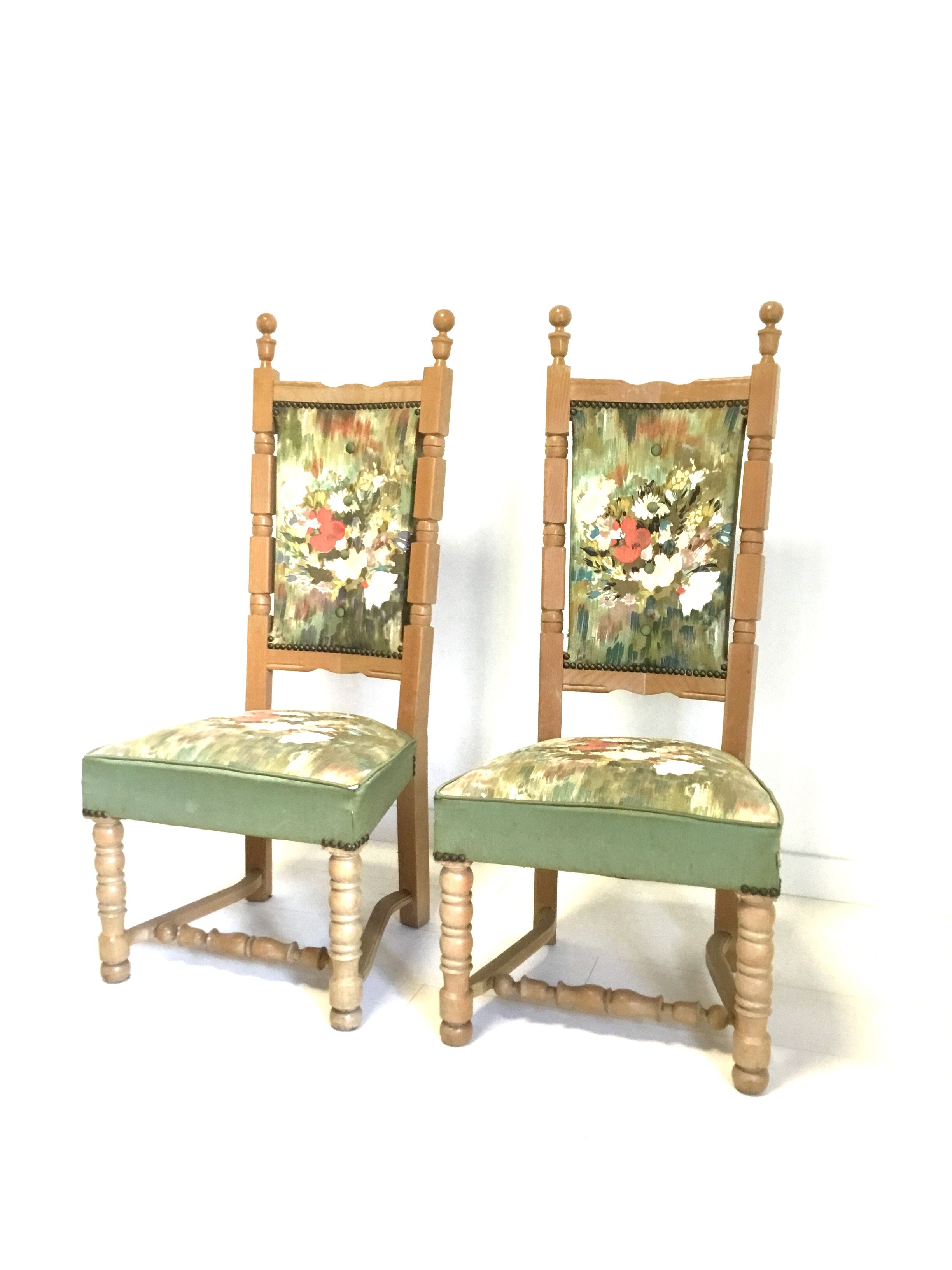 Paire de chaises de cheminée années 40