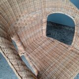 Pair of vintage rattan armchairs