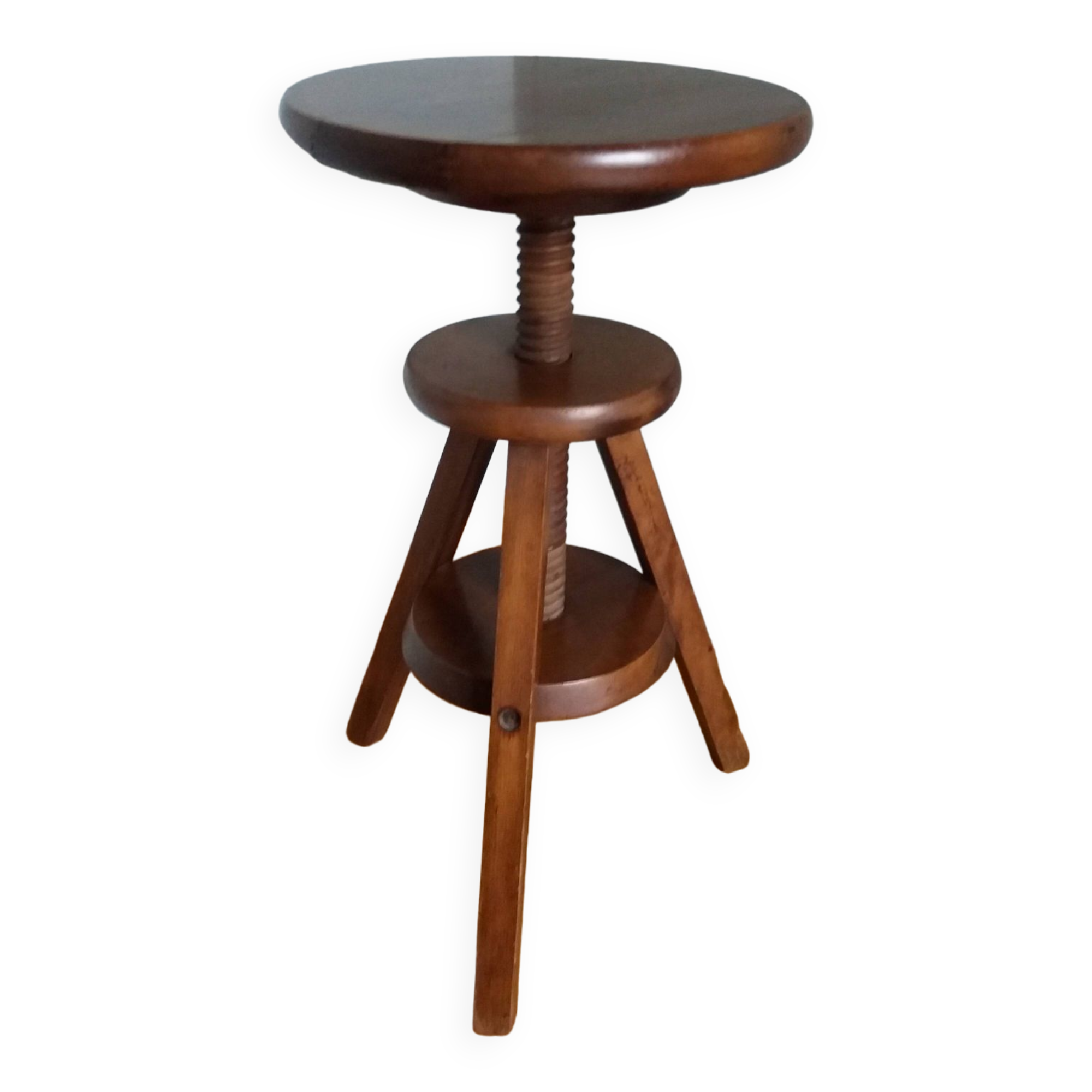 Adjustable screw tripod stool