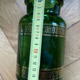 Vintage golden green apothecary jars
