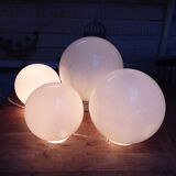 White glass globes and light string