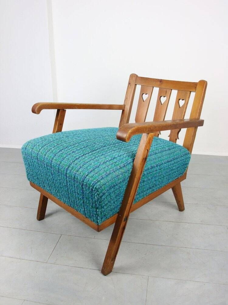 Fauteuil danois bleu des années 50