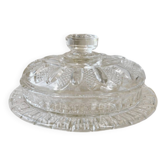 Large glass butter dish
