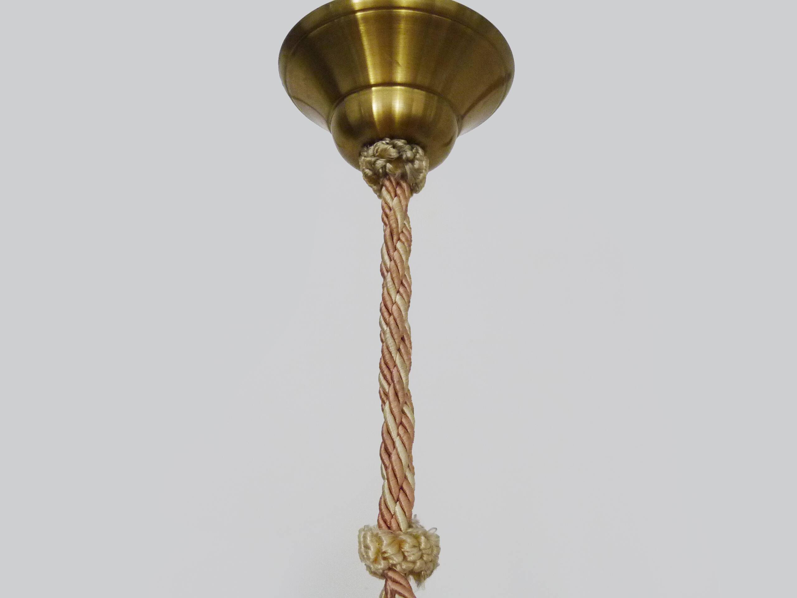 Antique Art Deco star-shaped pendant light with one burner, made of pâte de verre.