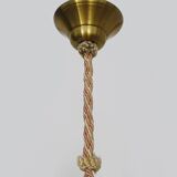 Antique Art Deco star-shaped pendant light with one burner, made of pâte de verre.