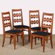 Set of 4 solid oak chairs from the 1950s.