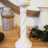 Vintage white wood candle holder