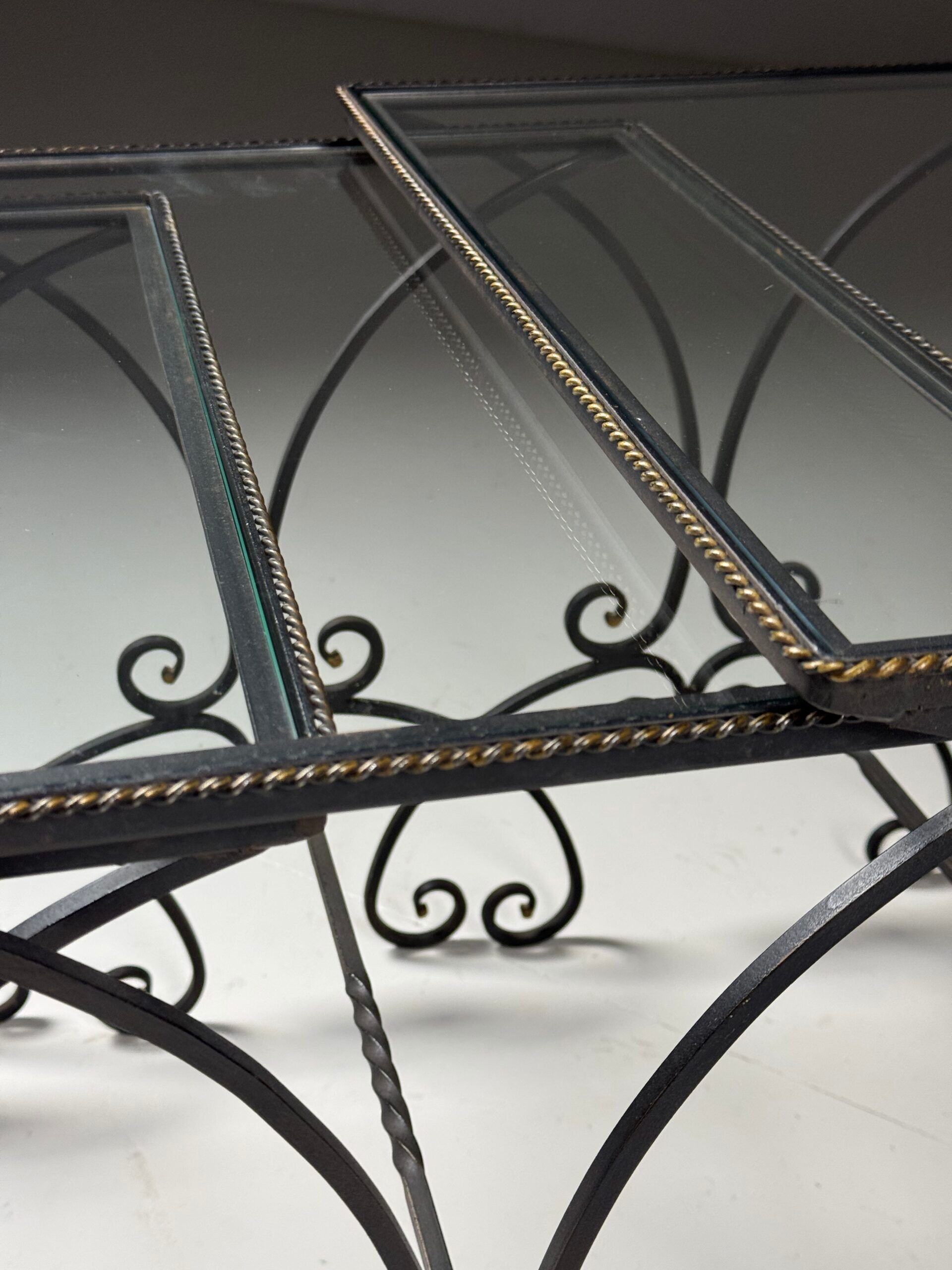 Set of 3 metal nesting tables 20th century