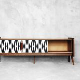 Norwegian teak vintage sideboard with pattern 1960 s