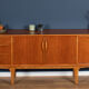 Retro 1960s Teak Jentique Mid Century Sideboard With Folded Handles