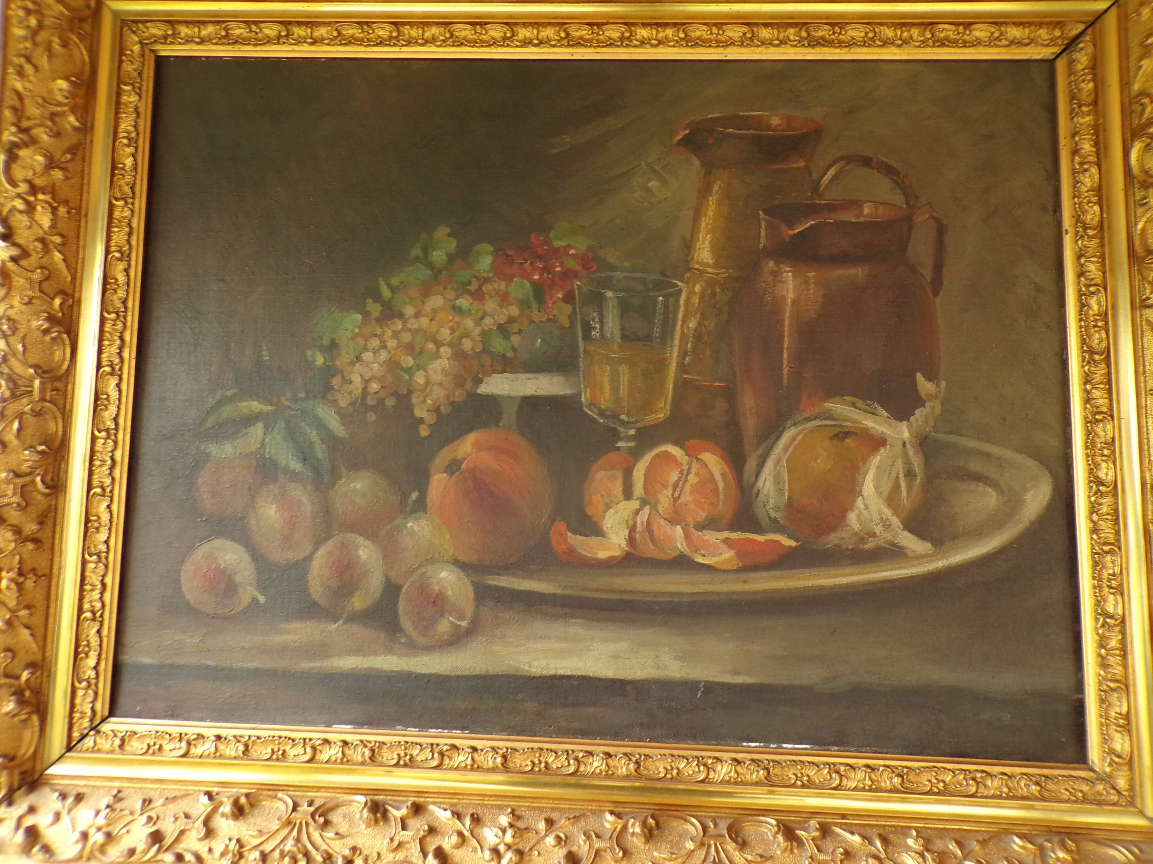 Nature morte sur toile