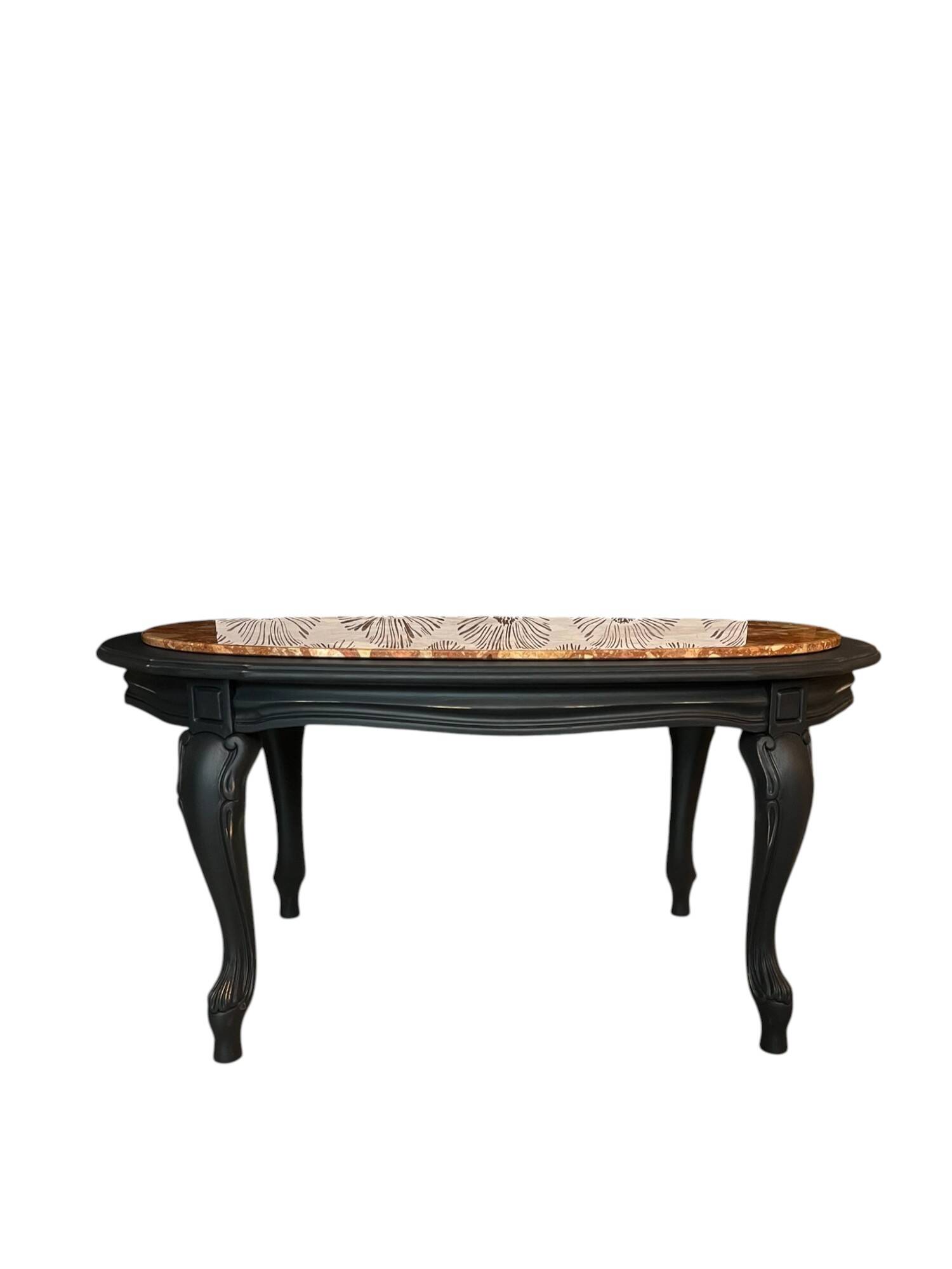 Mathilda coffee table in wood and pink