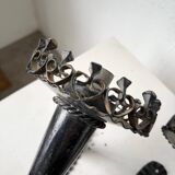 Black metal brutalist wall lights