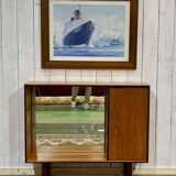 Open teak bookcase shelf