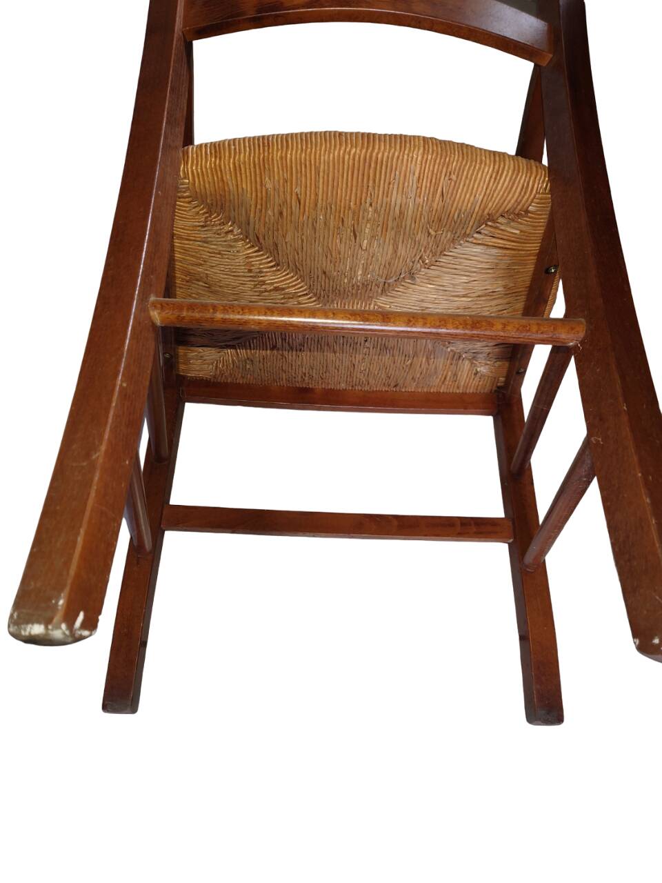 wooden armchair seat paid stained cherry