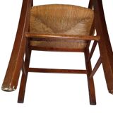 wooden armchair seat paid stained cherry