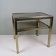 Vintage side table in brass and smoked glass, De Knudt, Belgium, 1970