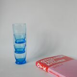 set of 4 art deco turquoise water glasses 1930