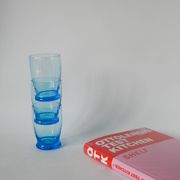 set of 4 art deco turquoise water glasses 1930