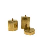 Set of 3 solid Brass boxes , De Falco Italy 1970s