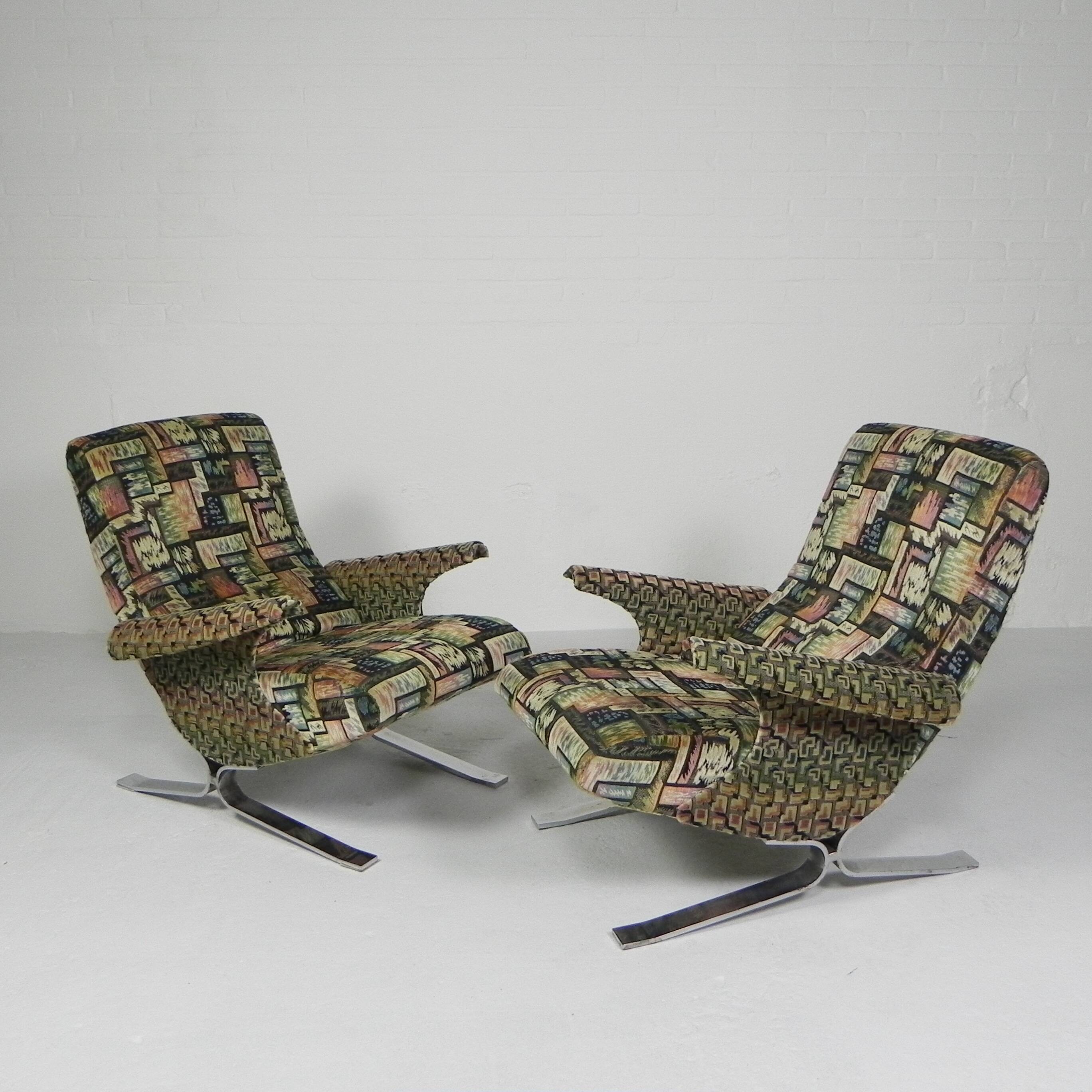 Set of 2 armchairs, Copenhagen model, Francois Letourneur, 1960s