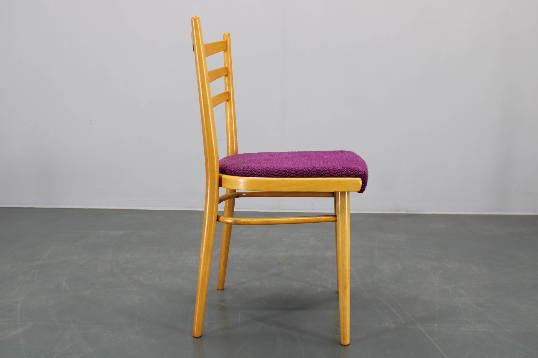 1960s Set of Four Beech Dining Chairs, Czechoslovakia