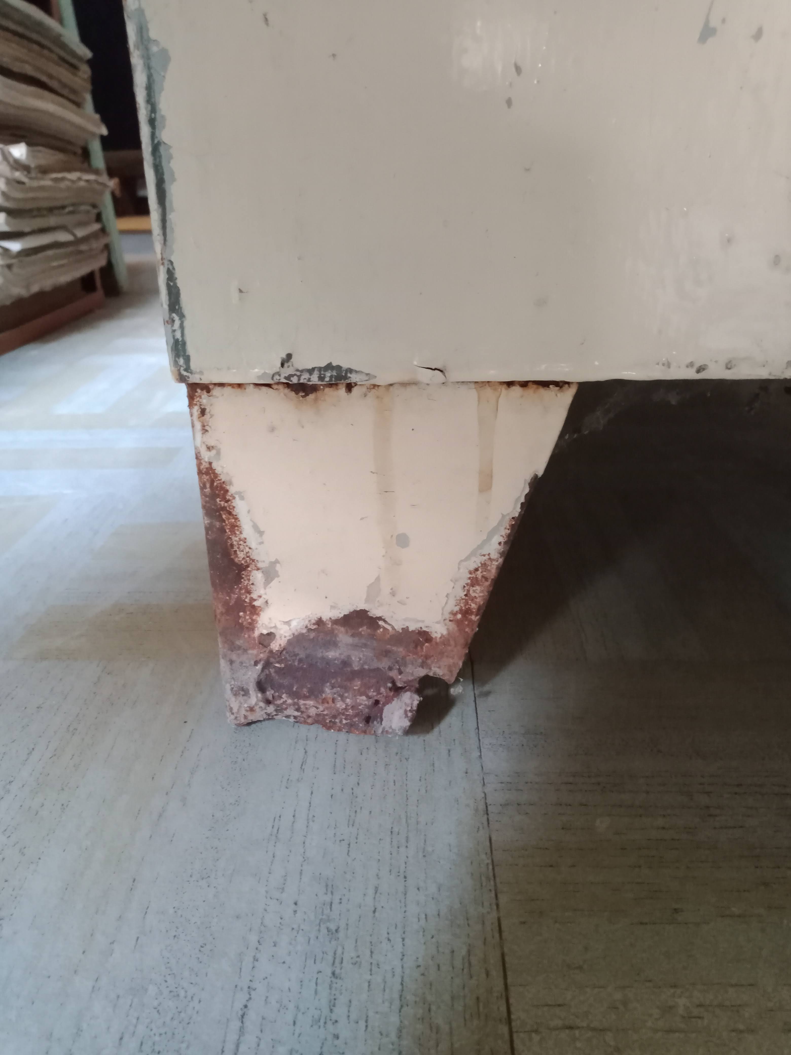 antique metal cabinet two doors