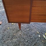 Bureau des années 60 de style scandinave  en acajou 7 tiroirs