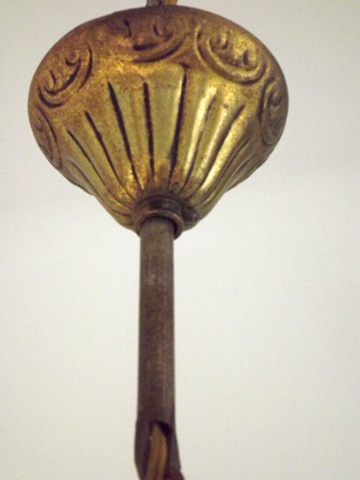 Vintage french bronze ornate detail 5 light chandelier