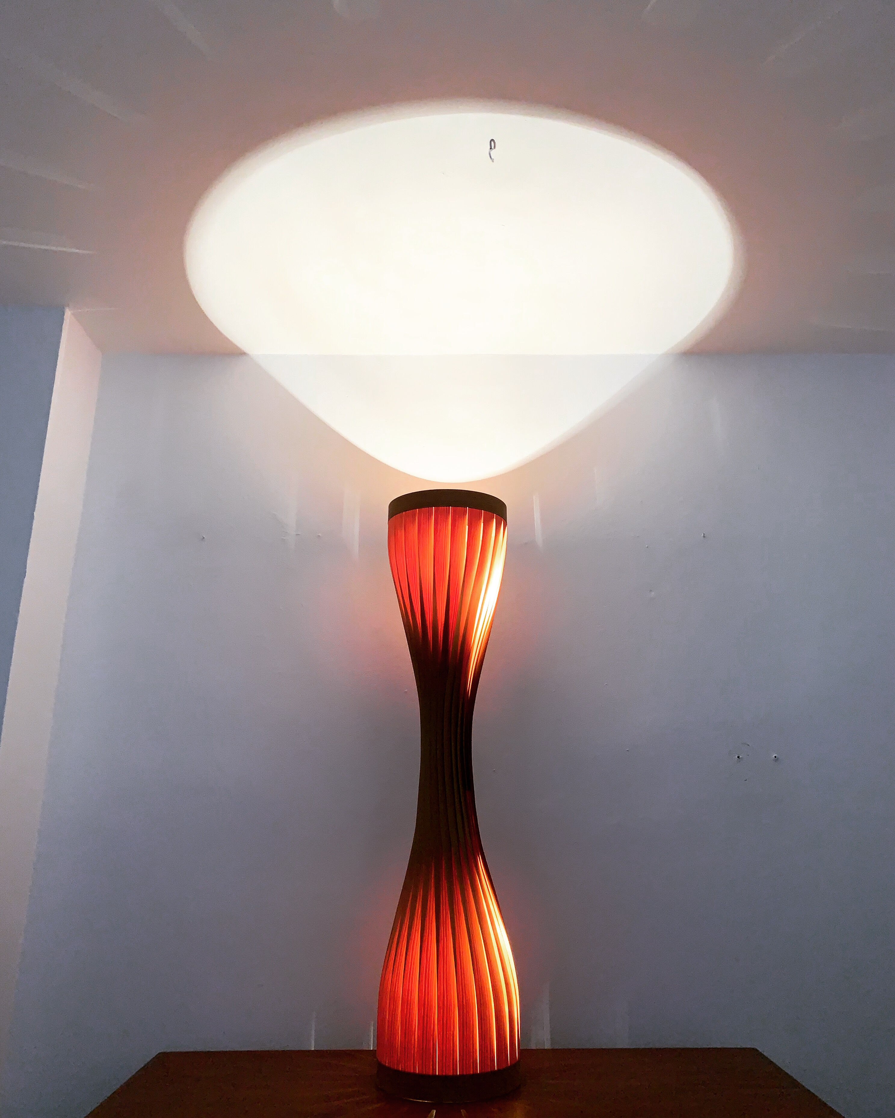 Swedish mid-century modern wooden floor lamp by Hans Agne Jakobsson