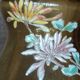 Ancien vase décor floral émaillé