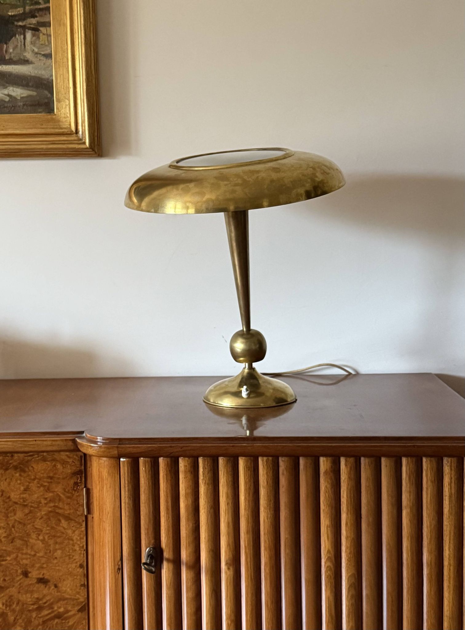 Oscar Torlasco, mod. 143 brass table / desk lamp, Prod. Lumi, Italy 1950s